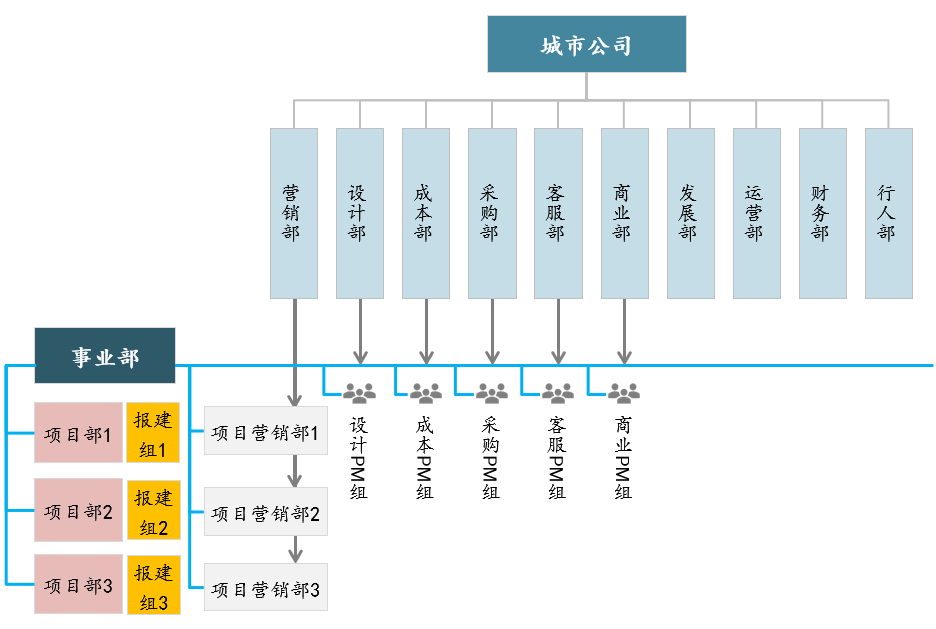虚拟事业部制标准组织架构